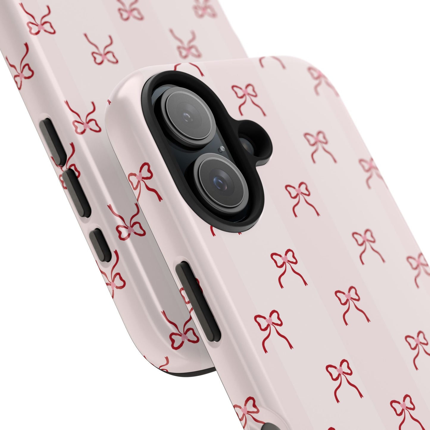 Tough Phone Case — Pink Bow Pattern Protective iPhone Case