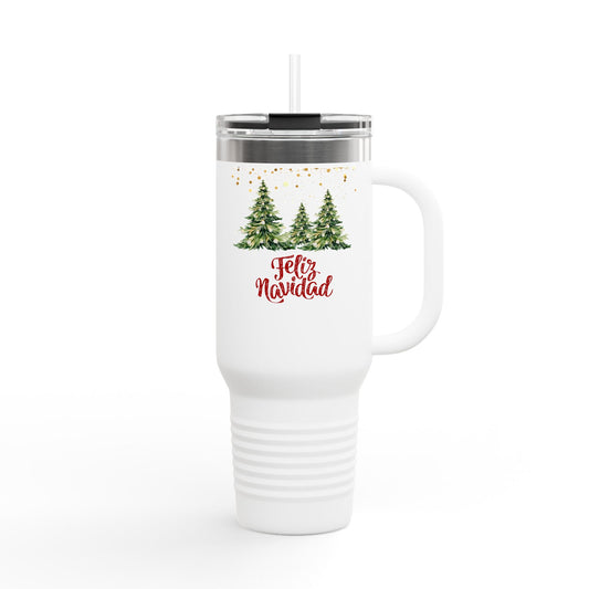 Festive Insulated Travel Mug | 40oz Christmas Tumbler, Holiday Gift, Personalized Travel Cup, Winter Accessory, Reusable Cup