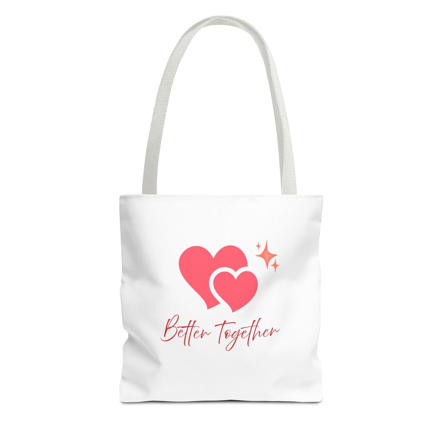 Better Together Heart Tote Bag — Cute Couple/Valentine’s Love Canvas Tote