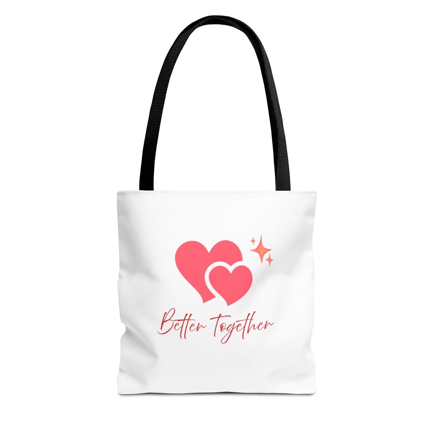 Better Together Heart Tote Bag — Cute Couple/Valentine’s Love Canvas Tote