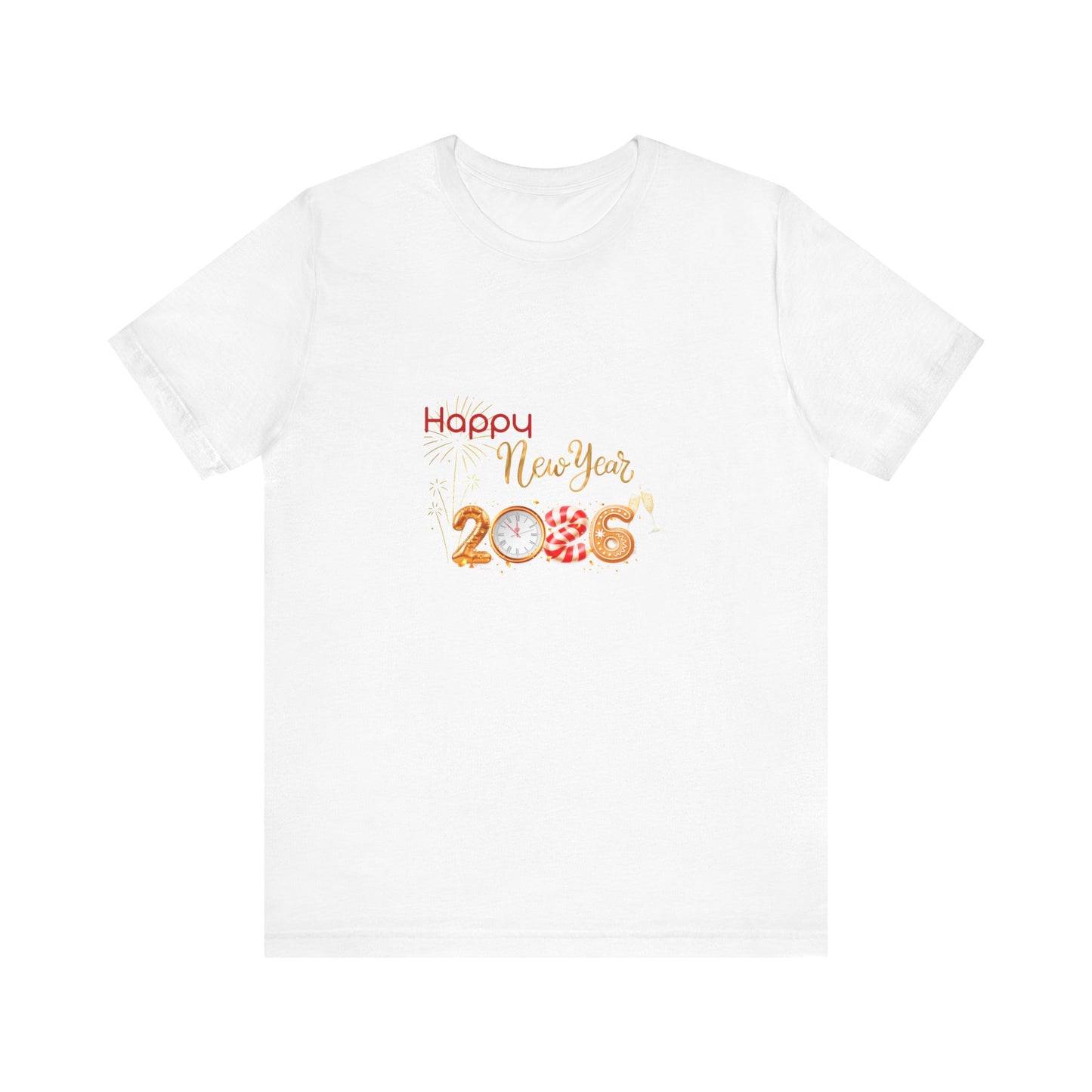 Happy New Year 2026 Unisex Jersey Tee, New Year's Eve Shirt, Celebration Tee, Holiday Gift, Festive Apparel