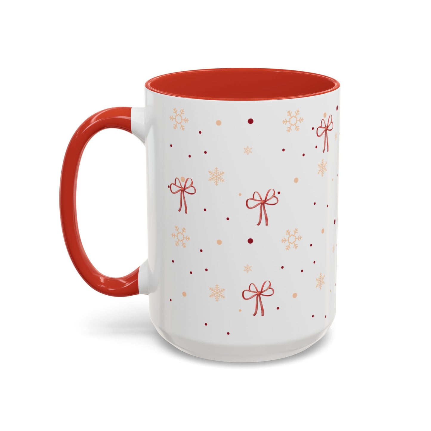 Holiday Bow Accent Coffee Mug | Winter Gift | Festive Drinkware | Christmas & New Year Decor | Cute Mug for Coffee Lovers