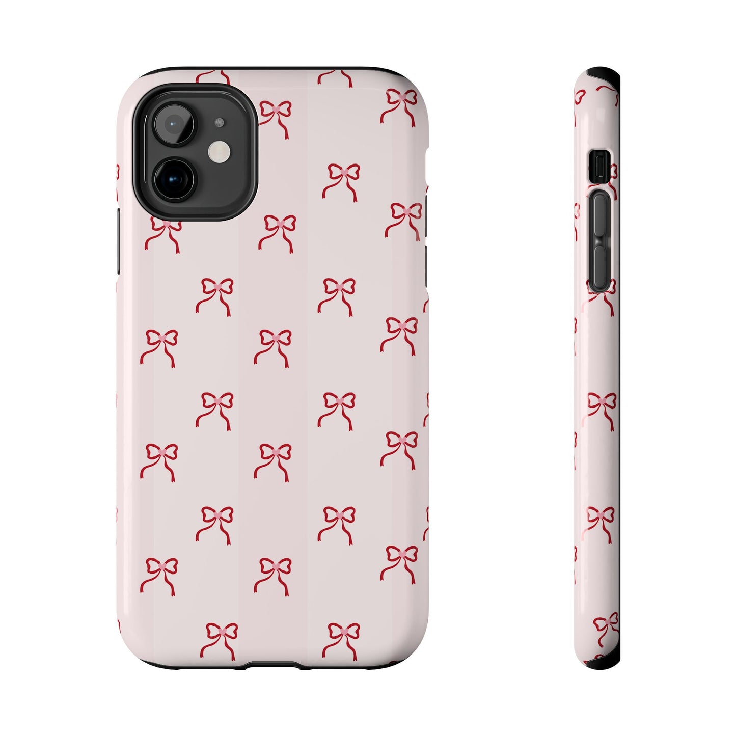 Tough Phone Case — Pink Bow Pattern Protective iPhone Case