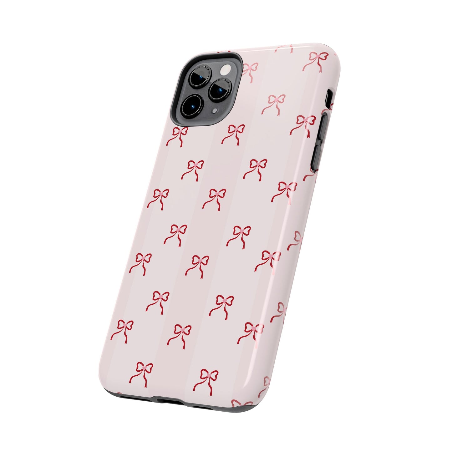Tough Phone Case — Pink Bow Pattern Protective iPhone Case