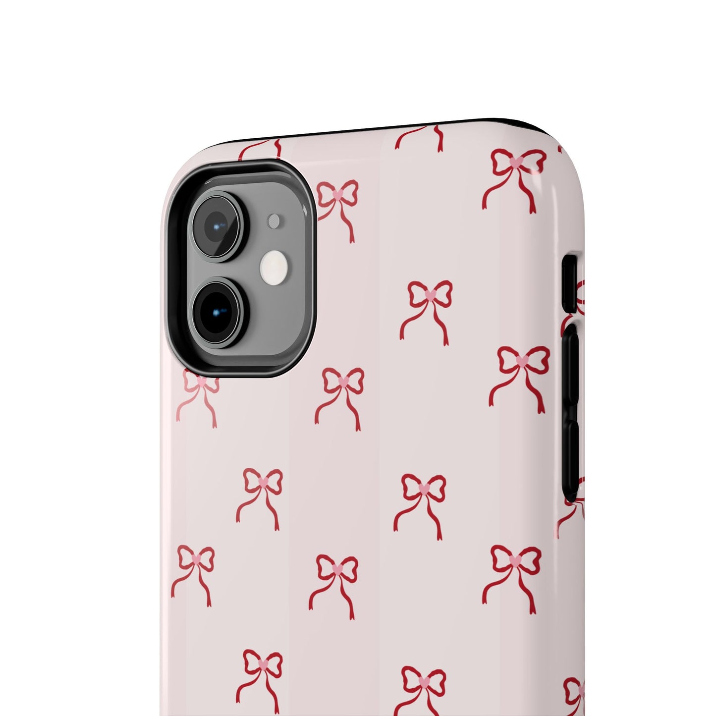 Tough Phone Case — Pink Bow Pattern Protective iPhone Case