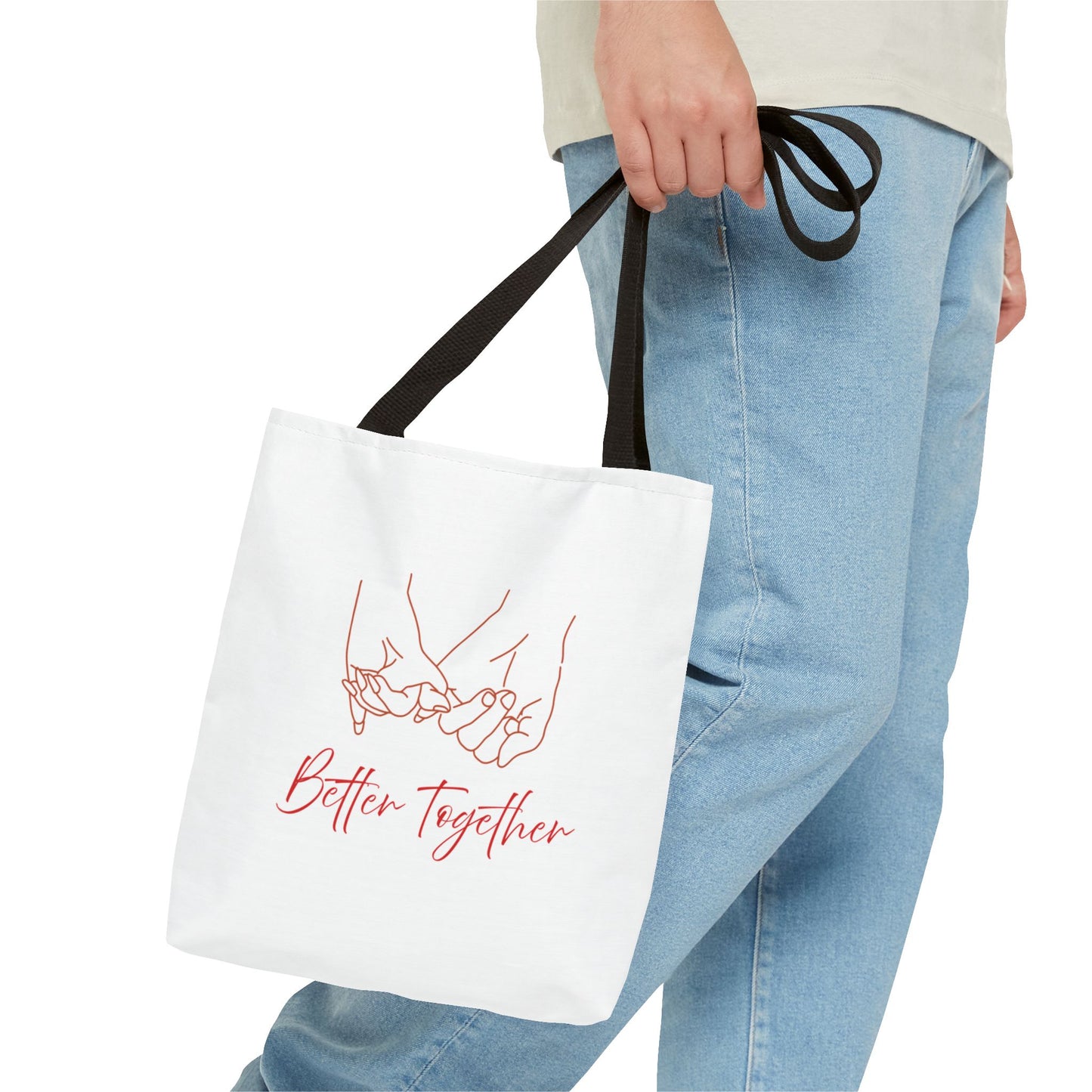 Better Together Tote Bag — Pink Line Art Pinky Promise Tote
