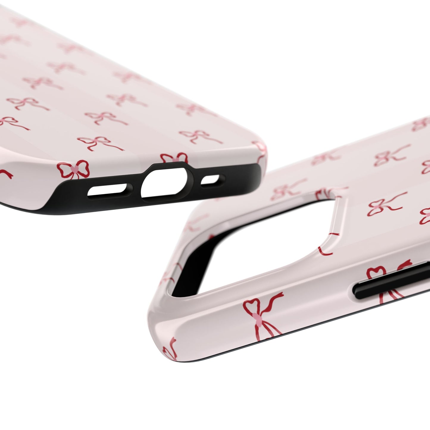 Tough Phone Case — Pink Bow Pattern Protective iPhone Case