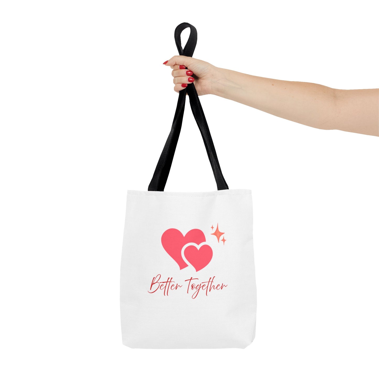 Better Together Heart Tote Bag — Cute Couple/Valentine’s Love Canvas Tote