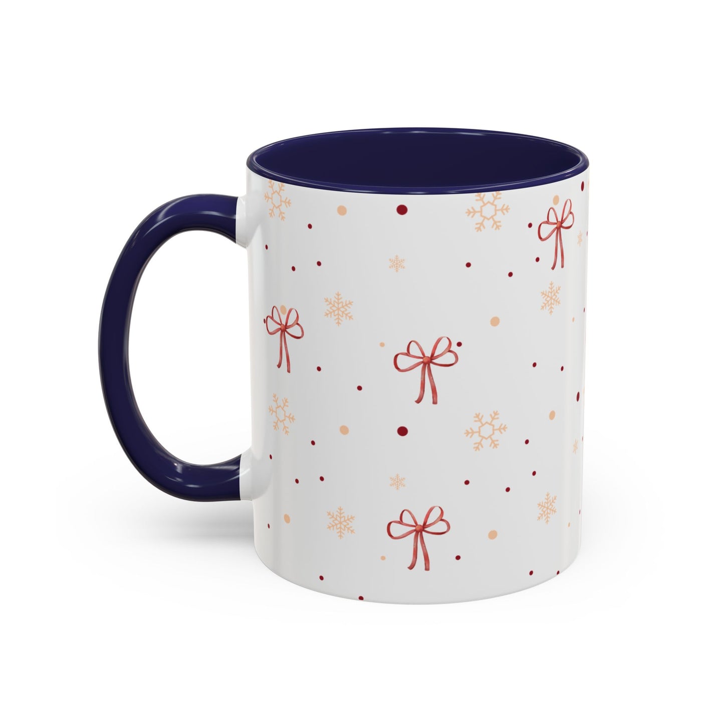 Holiday Bow Accent Coffee Mug | Winter Gift | Festive Drinkware | Christmas & New Year Decor | Cute Mug for Coffee Lovers