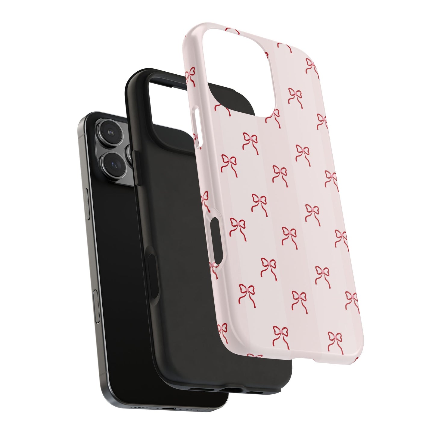 Tough Phone Case — Pink Bow Pattern Protective iPhone Case