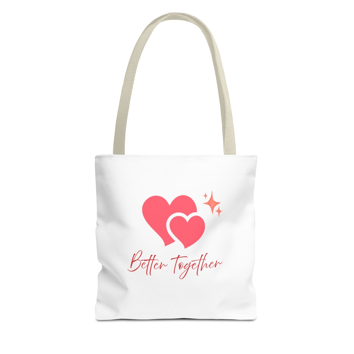 Better Together Heart Tote Bag — Cute Couple/Valentine’s Love Canvas Tote