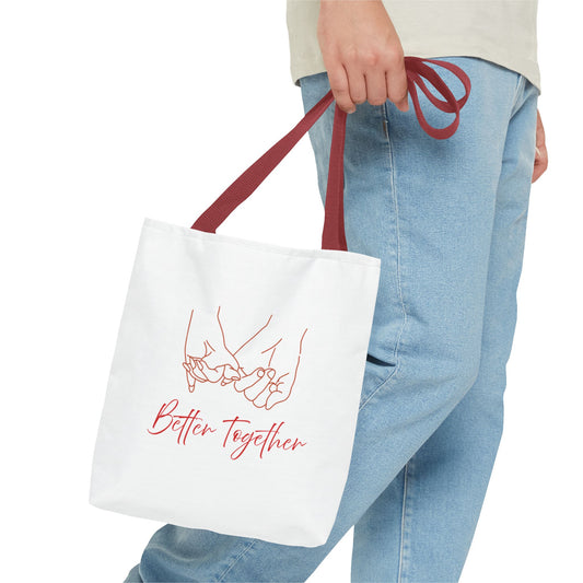 Better Together Tote Bag — Pink Line Art Pinky Promise Tote