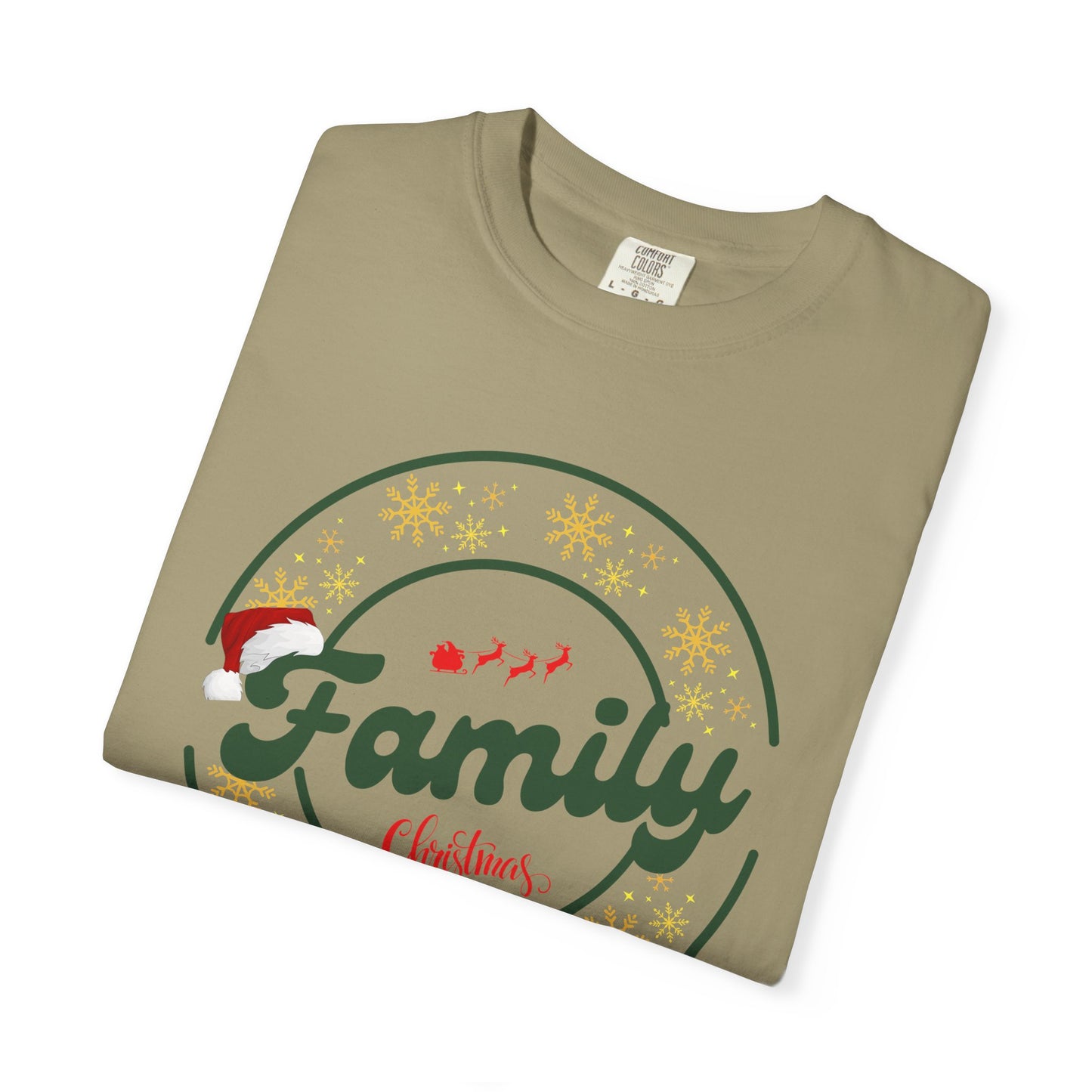 Family Christmas Garment-Dyed T-Shirt, Unisex Holiday Tee, Festive Family Apparel, Christmas Gatherings Shirt, Gifts for Family