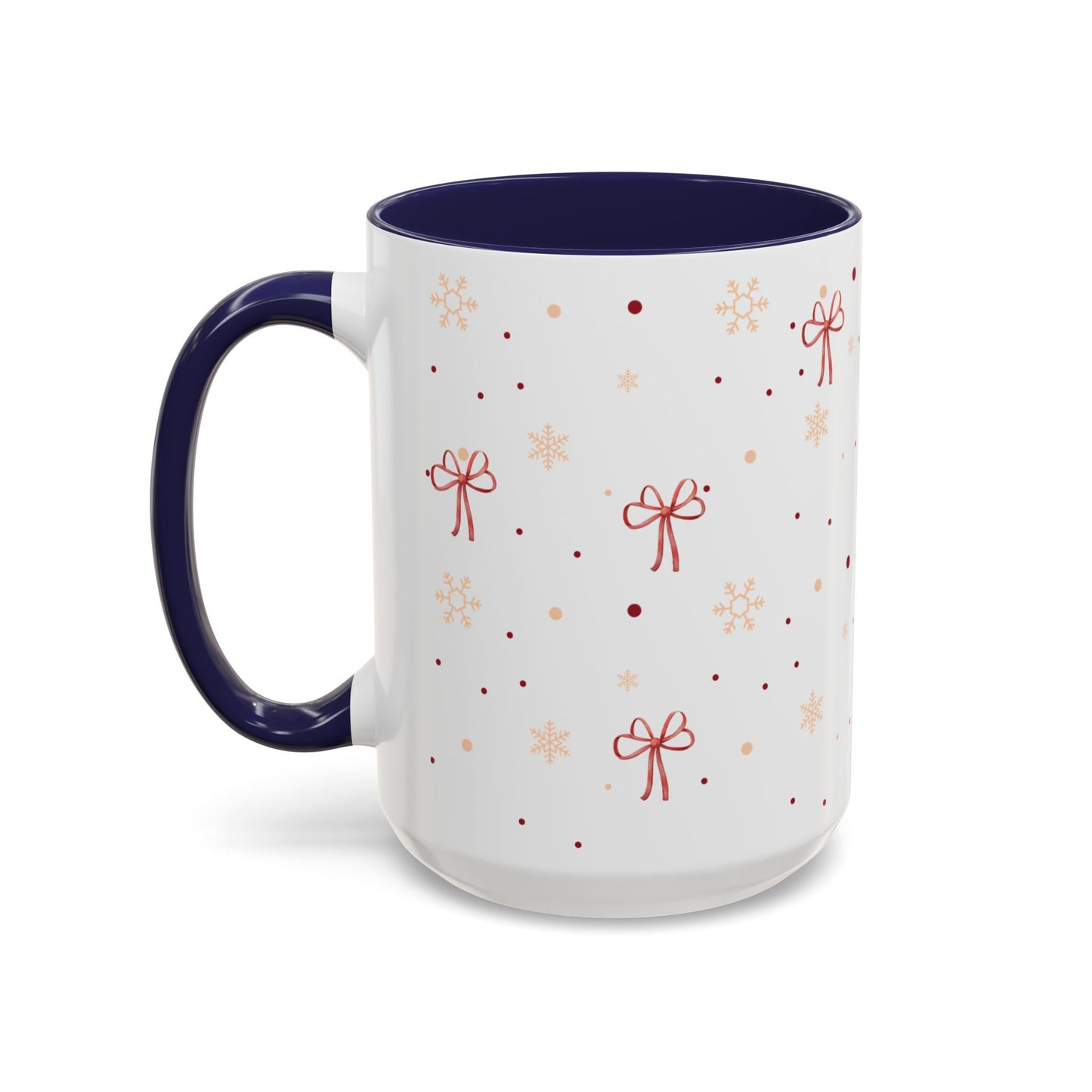 Holiday Bow Accent Coffee Mug | Winter Gift | Festive Drinkware | Christmas & New Year Decor | Cute Mug for Coffee Lovers