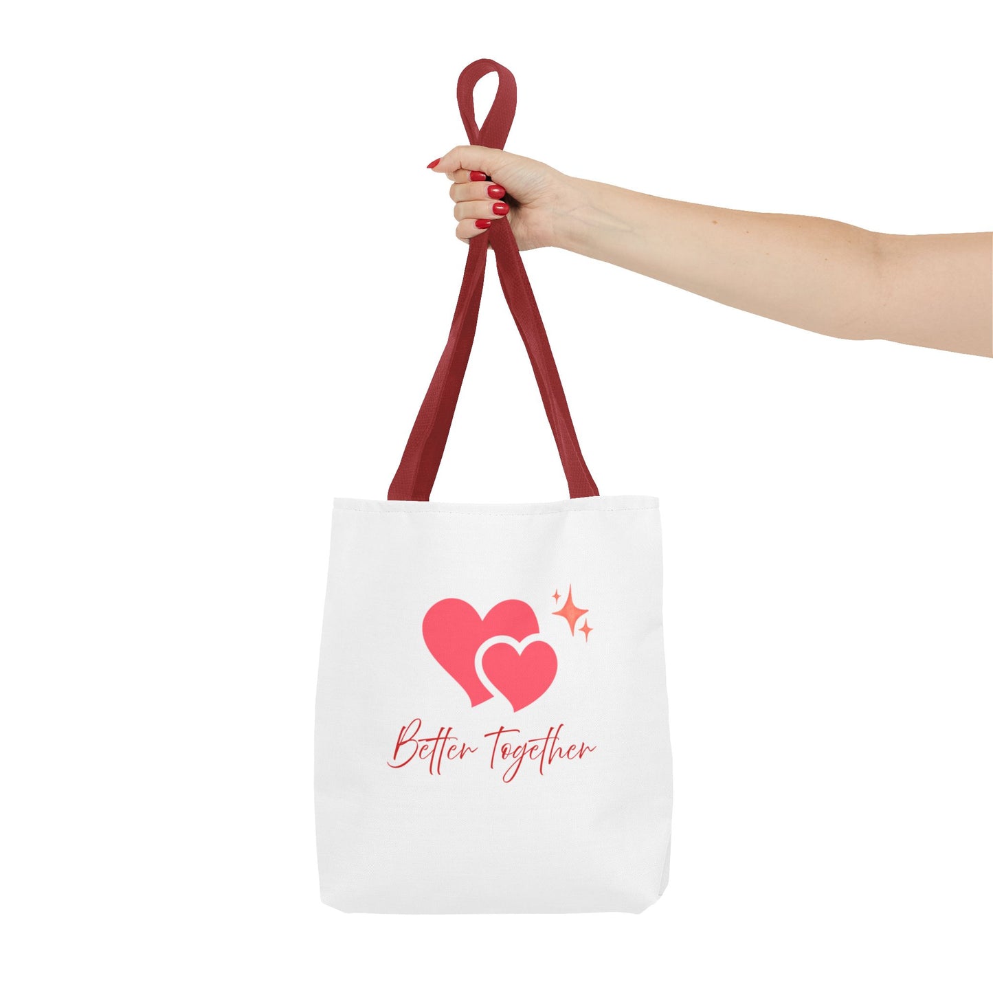 Better Together Heart Tote Bag — Cute Couple/Valentine’s Love Canvas Tote